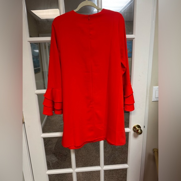 Sugarlips Bright Coral Bell Sleeve Dress Medium - Picture 5 of 5